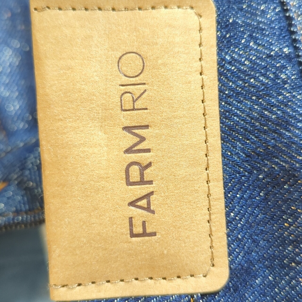 Farm Rio Denim Shine High Waist Cuffed Wide Leg Jeans...Size 28 - Picture 12 of 13